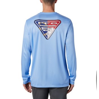 Columbia Muške Majice S Kapuljačom - PFG Terminal Tackle State Triangle Long Sleeve Bijele | WNCY-45